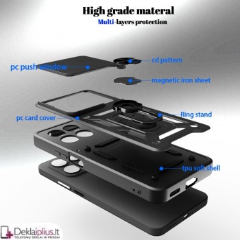 5in1 smūgiams atsparus dėklas su uždaromu dangteliu - juodas (Huawei Honor 400 Smart) 5in1 smūgiams atsparus dėklas su uždaromu dangteliu - juodas (Huawei Honor 400 Smart)